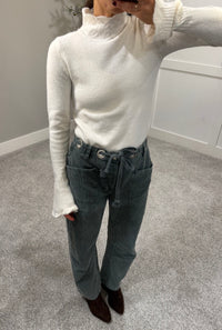 Mia Mock Neck Sweater | Milk