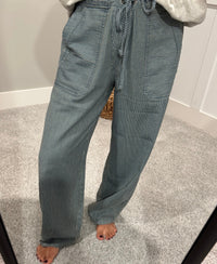 Striped Wide-Leg Pants