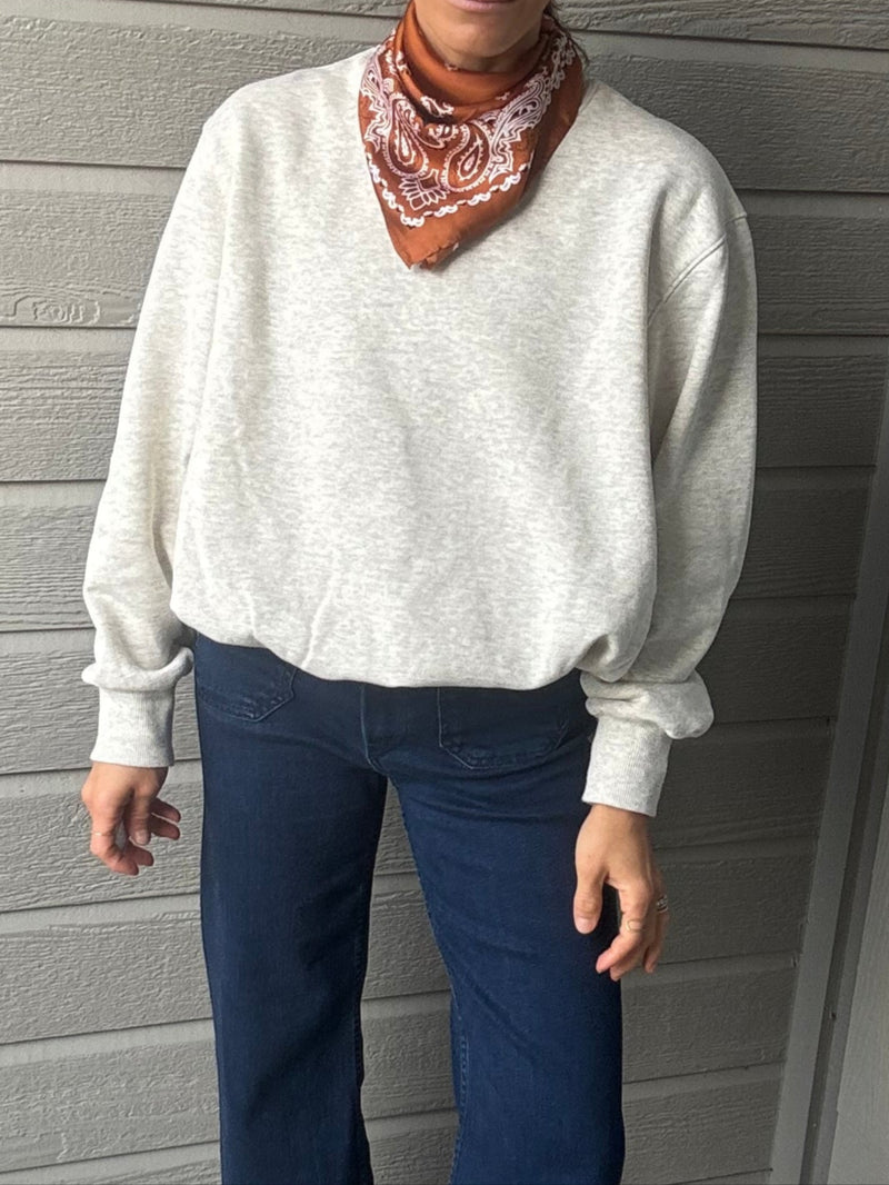 Bubble Hem Sweatshirt | Heather Oat